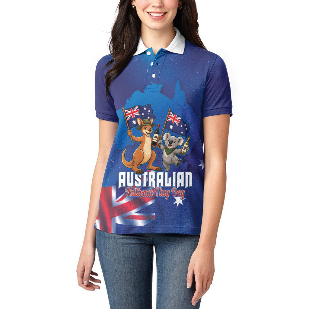 Australian National Flag Day Personalised Women Polo Shirt Funny Kangaroo Koala Aussie Proud