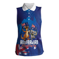 Australian National Flag Day Personalised Women Sleeveless Polo Shirt Funny Kangaroo Koala Aussie Proud