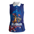Australian National Flag Day Personalised Women Sleeveless Polo Shirt Funny Kangaroo Koala Aussie Proud