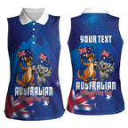 Australian National Flag Day Personalised Women Sleeveless Polo Shirt Funny Kangaroo Koala Aussie Proud