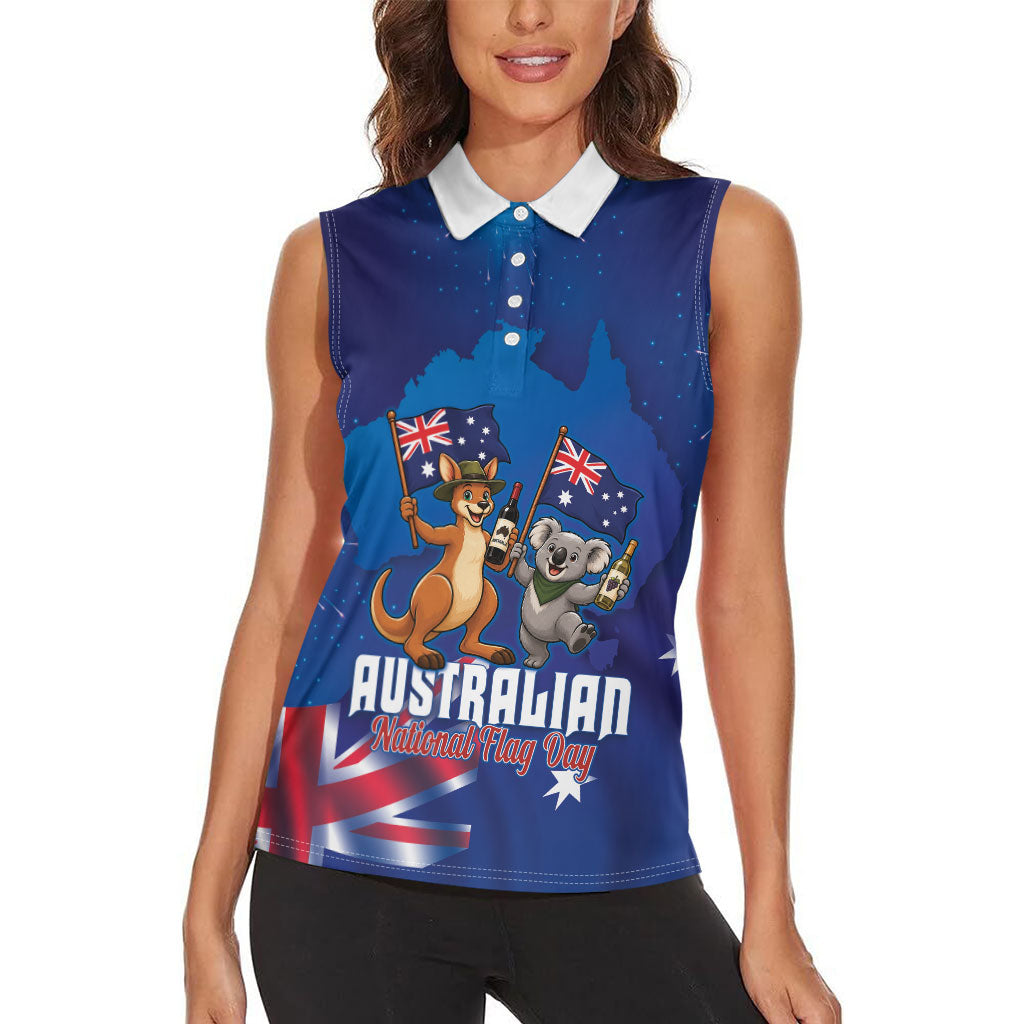Australian National Flag Day Personalised Women Sleeveless Polo Shirt Funny Kangaroo Koala Aussie Proud