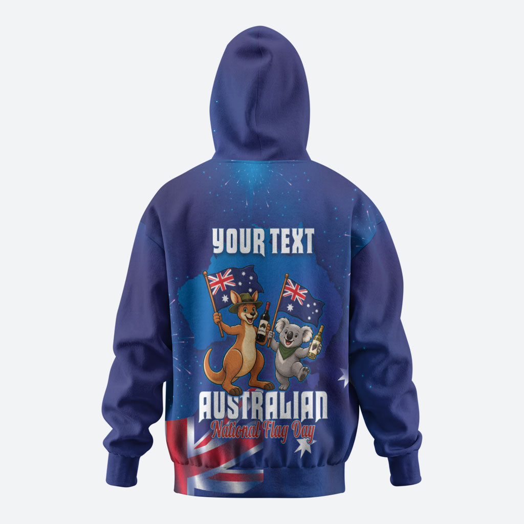 Australian National Flag Day Personalised Zip Hoodie Funny Kangaroo Koala Aussie Proud