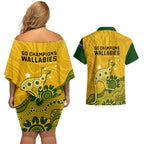 australia-rugby-couples-matching-off-shoulder-short-dress-and-hawaiian-shirt-wallabies-2023-kangaroo-indigenous-art