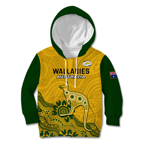 australia-rugby-kid-hoodie-wallabies-2023-kangaroo-indigenous-art