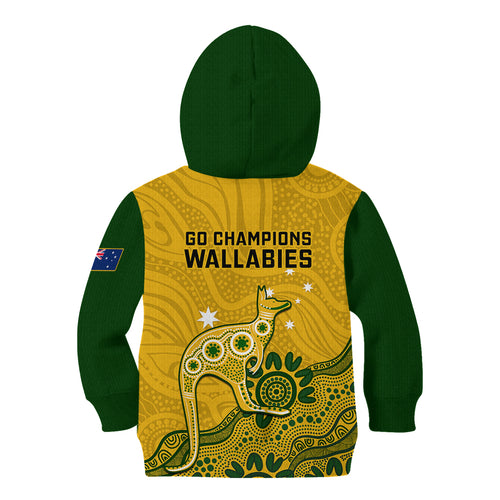 australia-rugby-kid-hoodie-wallabies-2023-kangaroo-indigenous-art
