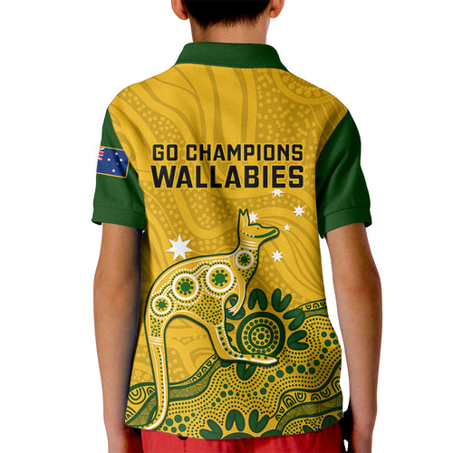 australia-rugby-kid-polo-shirt-wallabies-2023-kangaroo-indigenous-art