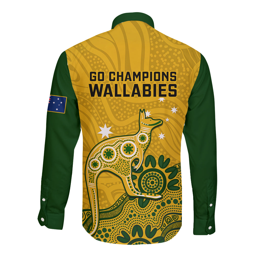 australia-rugby-long-sleeve-button-shirt-wallabies-2023-kangaroo-indigenous-art