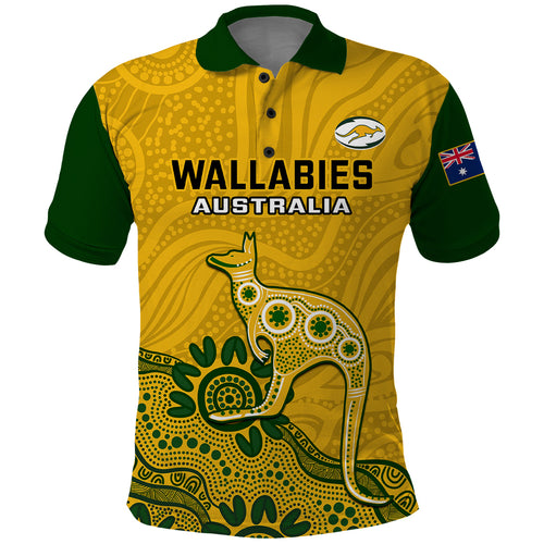 australia-rugby-polo-shirt-wallabies-2023-kangaroo-indigenous-art