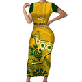 australia-rugby-short-sleeve-bodycon-dress-wallabies-2023-kangaroo-indigenous-art