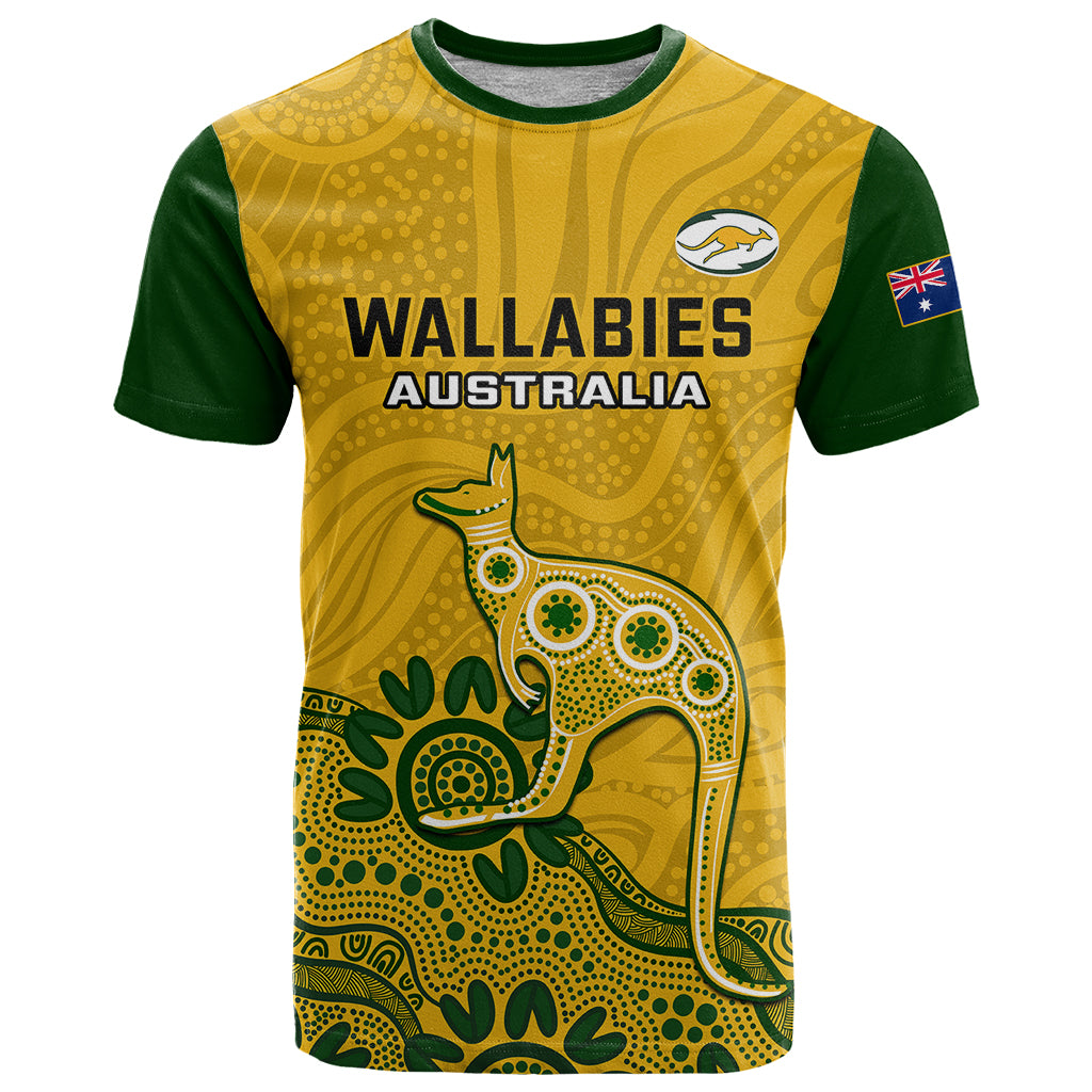 australia-rugby-t-shirt-wallabies-2023-kangaroo-indigenous-art