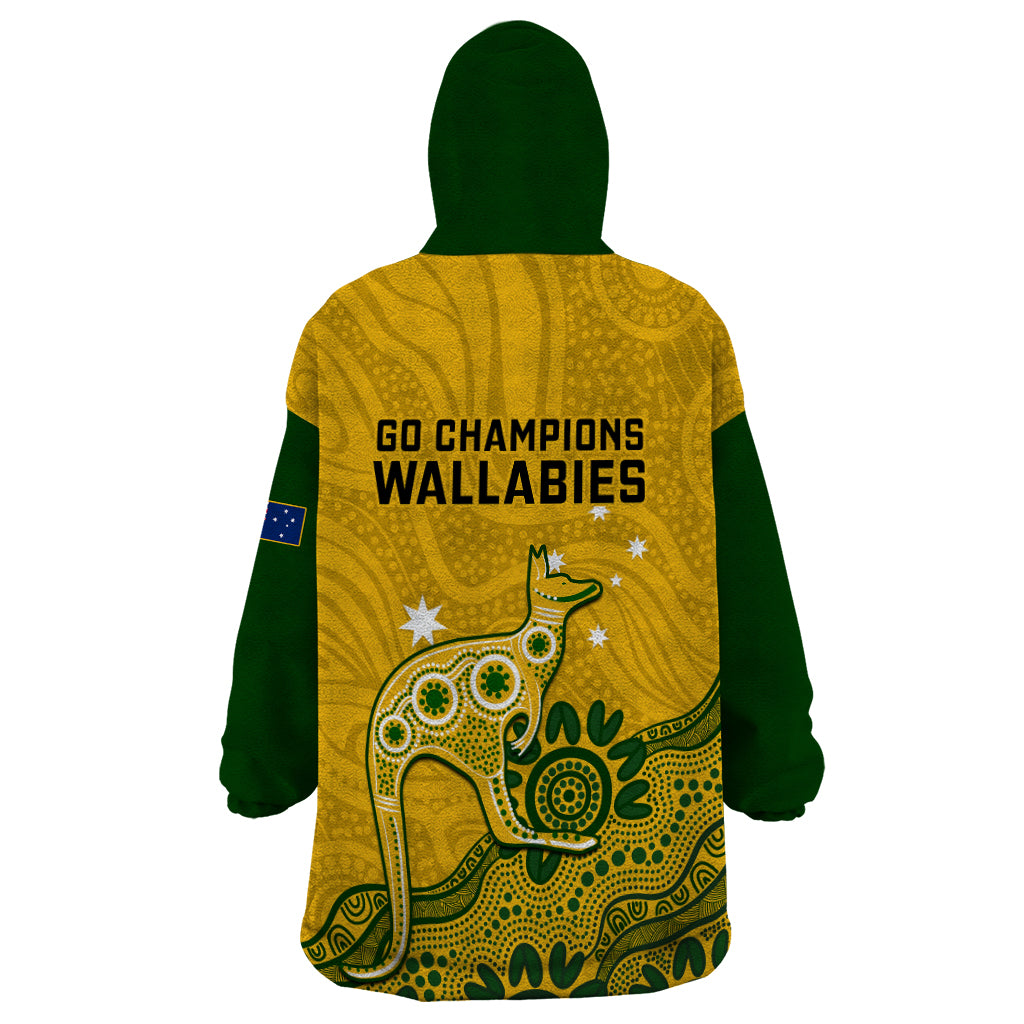australia-rugby-wearable-blanket-hoodie-wallabies-2023-kangaroo-indigenous-art