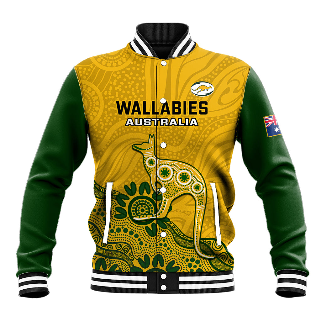 custom-australia-rugby-baseball-jacket-wallabies-2023-kangaroo-indigenous-art