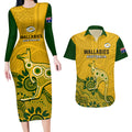 custom-australia-rugby-couples-matching-long-sleeve-bodycon-dress-and-hawaiian-shirt-wallabies-2023-kangaroo-indigenous-art