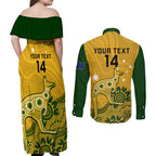 custom-australia-rugby-couples-matching-off-shoulder-maxi-dress-and-long-sleeve-button-shirts-wallabies-2023-kangaroo-indigenous-art