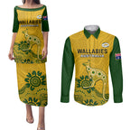 custom-australia-rugby-couples-matching-puletasi-dress-and-long-sleeve-button-shirts-wallabies-2023-kangaroo-indigenous-art