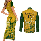 custom-australia-rugby-couples-matching-short-sleeve-bodycon-dress-and-long-sleeve-button-shirts-wallabies-2023-kangaroo-indigenous-art