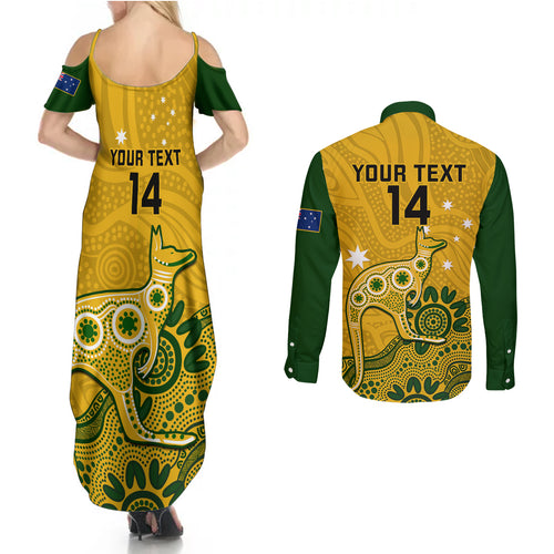 custom-australia-rugby-couples-matching-summer-maxi-dress-and-long-sleeve-button-shirts-wallabies-2023-kangaroo-indigenous-art