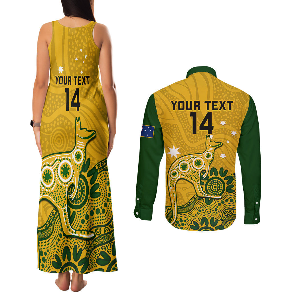 custom-australia-rugby-couples-matching-tank-maxi-dress-and-long-sleeve-button-shirts-wallabies-2023-kangaroo-indigenous-art