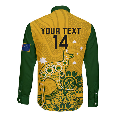 custom-australia-rugby-long-sleeve-button-shirt-wallabies-2023-kangaroo-indigenous-art