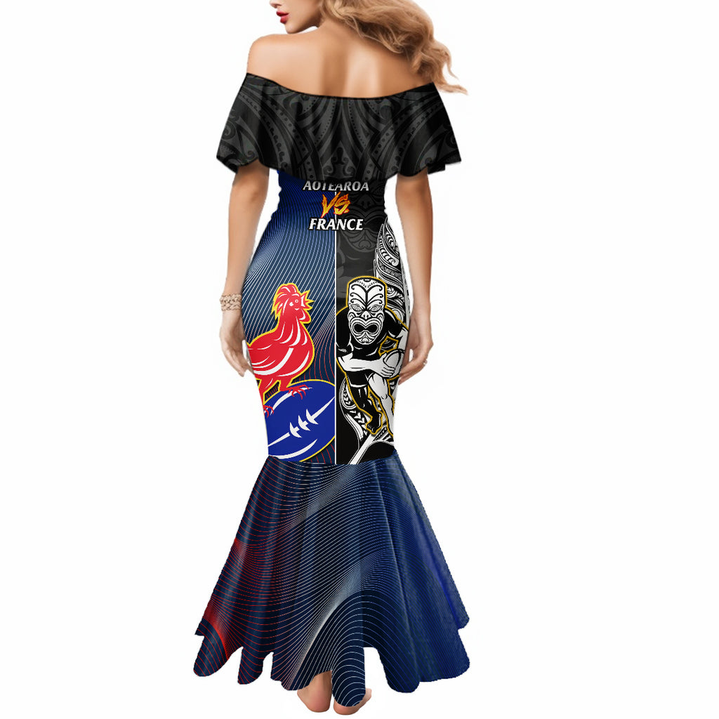 new-zealand-and-france-rugby-mermaid-dress-all-black-with-les-bleus-together-2023-world-cup