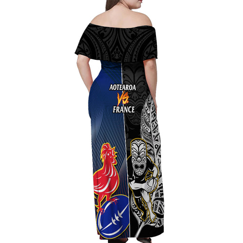 new-zealand-and-france-rugby-off-shoulder-maxi-dress-all-black-with-les-bleus-together-2023-world-cup