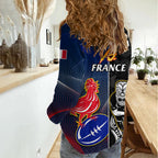 New Zealand And France Rugby Women Casual Shirt All Black With Les Bleus Together 2023 World Cup LT14