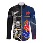 custom-new-zealand-and-france-rugby-long-sleeve-button-shirt-all-black-with-les-bleus-together-2023-world-cup