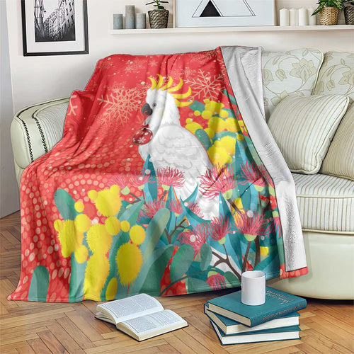 Sulphur-crested Cockatoo Christmas Blanket Australia Gumtree With Golden Wattle