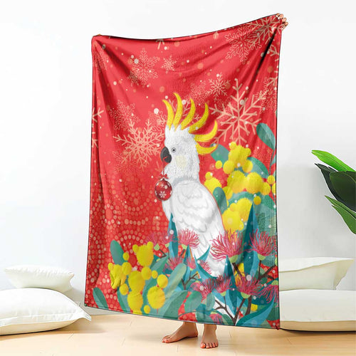 Sulphur-crested Cockatoo Christmas Blanket Australia Gumtree With Golden Wattle