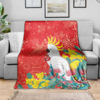 Sulphur-crested Cockatoo Christmas Blanket Australia Gumtree With Golden Wattle