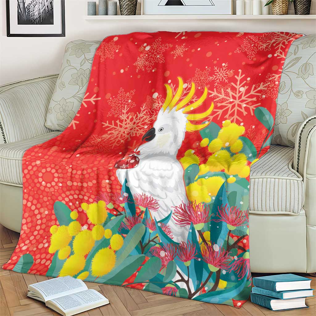 Sulphur-crested Cockatoo Christmas Blanket Australia Gumtree With Golden Wattle