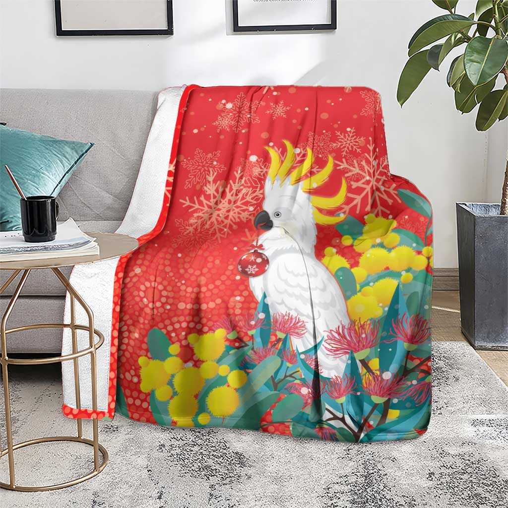 Sulphur-crested Cockatoo Christmas Blanket Australia Gumtree With Golden Wattle