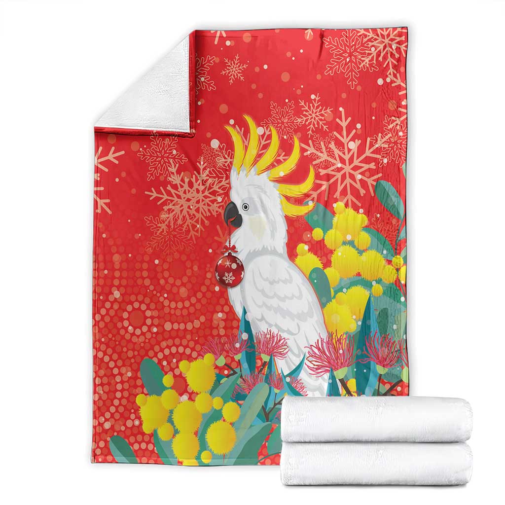 Sulphur-crested Cockatoo Christmas Blanket Australia Gumtree With Golden Wattle