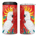 Sulphur-crested Cockatoo Christmas 4 in 1 Can Cooler Tumbler Australia Gumtree With Golden Wattle