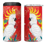 Sulphur-crested Cockatoo Christmas 4 in 1 Can Cooler Tumbler Australia Gumtree With Golden Wattle