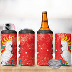 Sulphur-crested Cockatoo Christmas 4 in 1 Can Cooler Tumbler Australia Gumtree With Golden Wattle