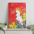 Sulphur-crested Cockatoo Christmas Canvas Wall Art Australia Gumtree With Golden Wattle