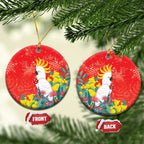 Sulphur-crested Cockatoo Christmas Ceramic Ornament Australia Gumtree With Golden Wattle