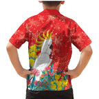 Sulphur-crested Cockatoo Christmas Family Matching Mermaid Dress and Hawaiian Shirt Australia Gumtree With Golden Wattle