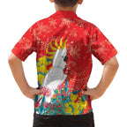 Sulphur-crested Cockatoo Christmas Family Matching Tank Maxi Dress and Hawaiian Shirt Australia Gumtree With Golden Wattle