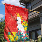 Sulphur-crested Cockatoo Christmas Garden Flag Australia Gumtree With Golden Wattle