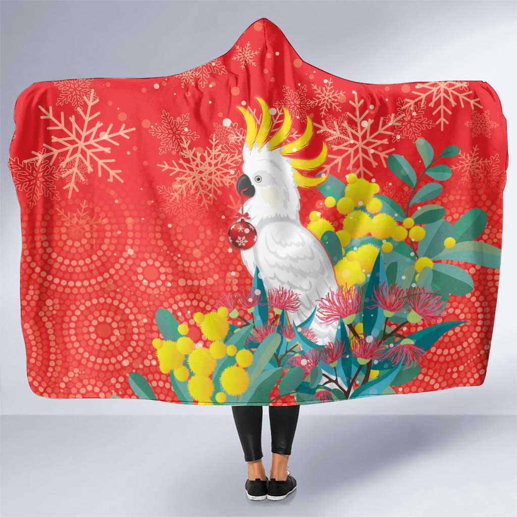 Sulphur-crested Cockatoo Christmas Hooded Blanket Australia Gumtree With Golden Wattle