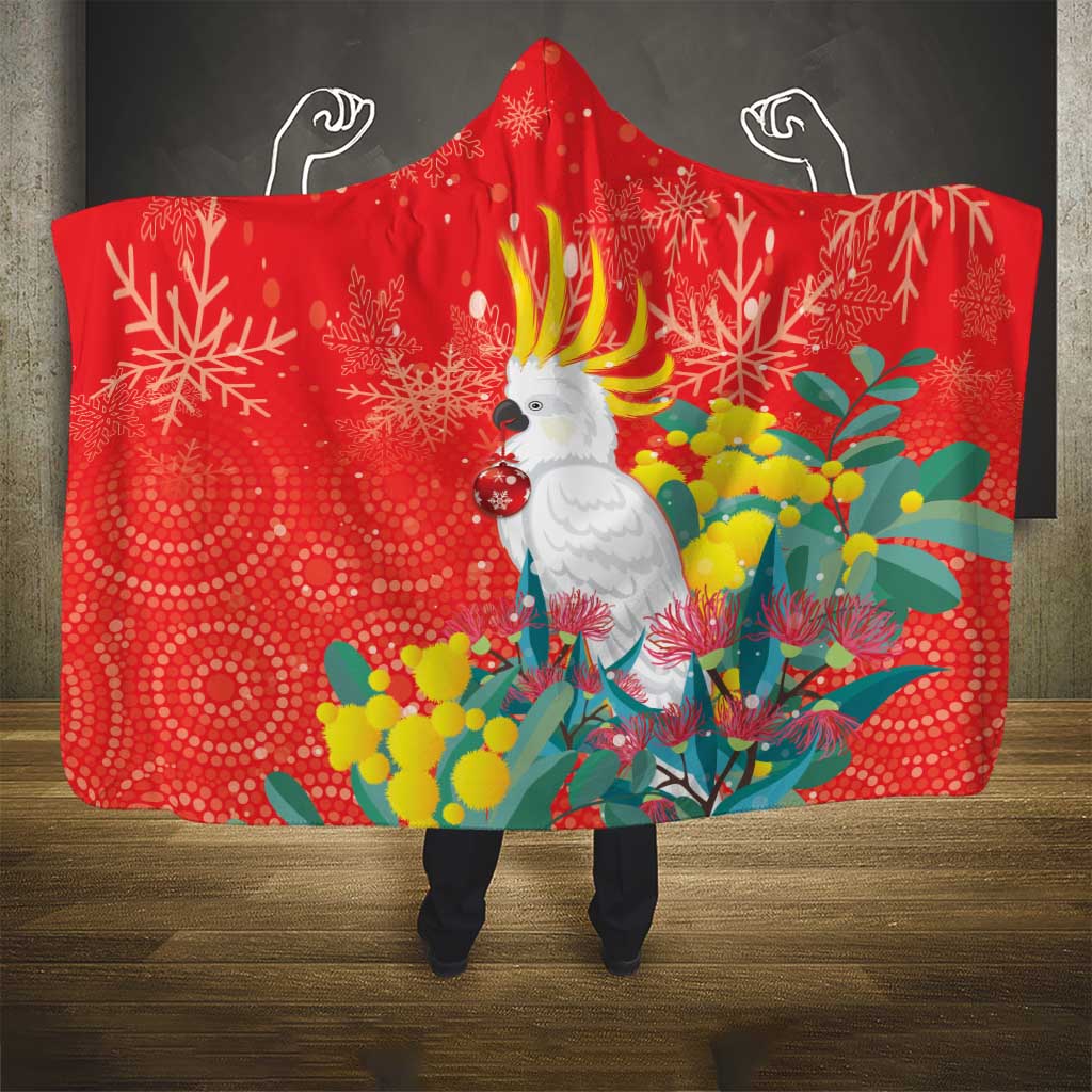Sulphur-crested Cockatoo Christmas Hooded Blanket Australia Gumtree With Golden Wattle