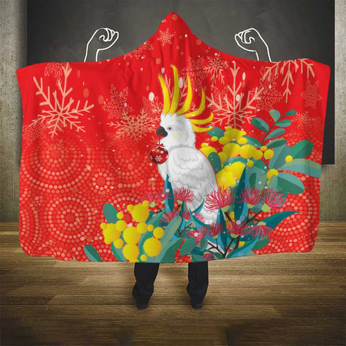 Sulphur-crested Cockatoo Christmas Hooded Blanket Australia Gumtree With Golden Wattle