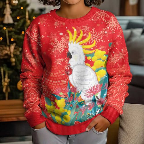 Sulphur-crested Cockatoo Christmas Kid Ugly Christmas Sweater Australia Gumtree With Golden Wattle