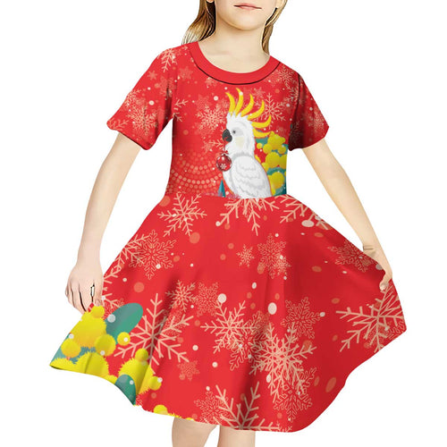 Sulphur-crested Cockatoo Christmas Kid Short Sleeve Dress Australia Gumtree With Golden Wattle