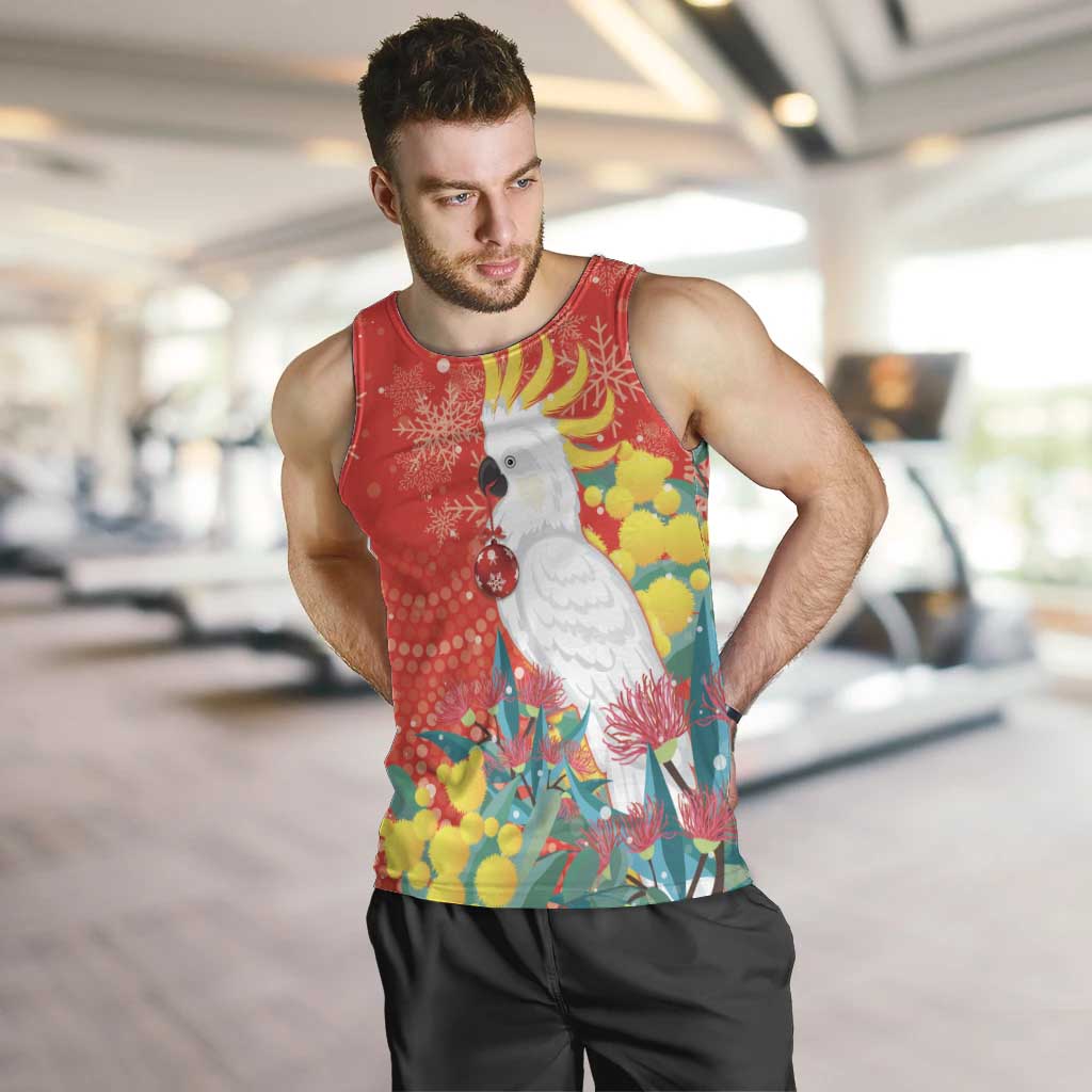 Sulphur-crested Cockatoo Christmas Men Tank Top Australia Gumtree With Golden Wattle