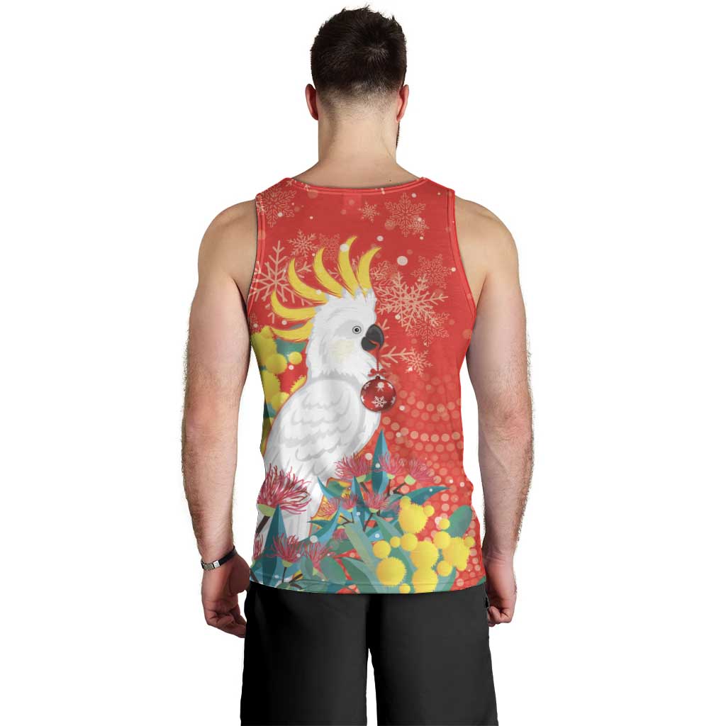 Sulphur-crested Cockatoo Christmas Men Tank Top Australia Gumtree With Golden Wattle