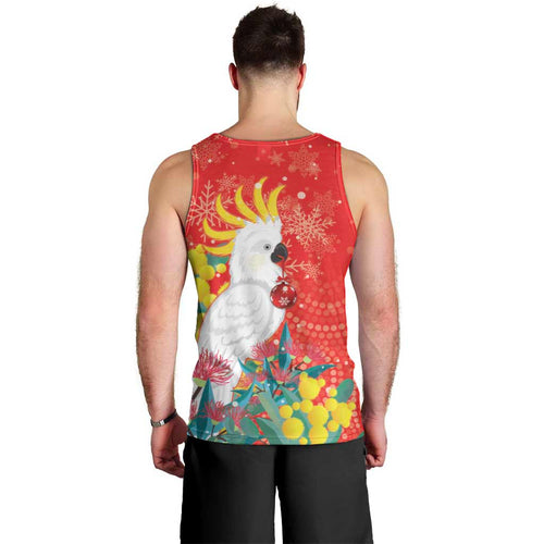 Sulphur-crested Cockatoo Christmas Men Tank Top Australia Gumtree With Golden Wattle