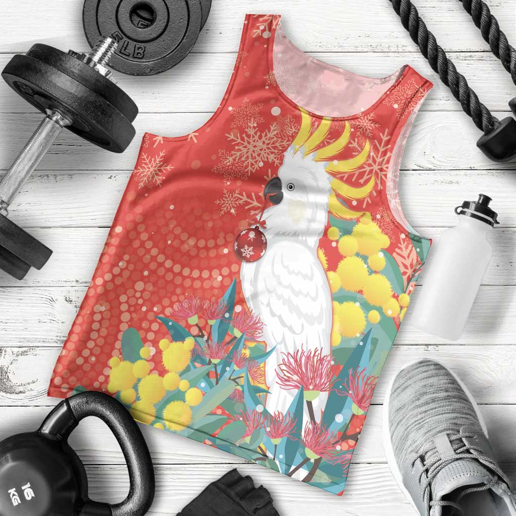 Sulphur-crested Cockatoo Christmas Men Tank Top Australia Gumtree With Golden Wattle